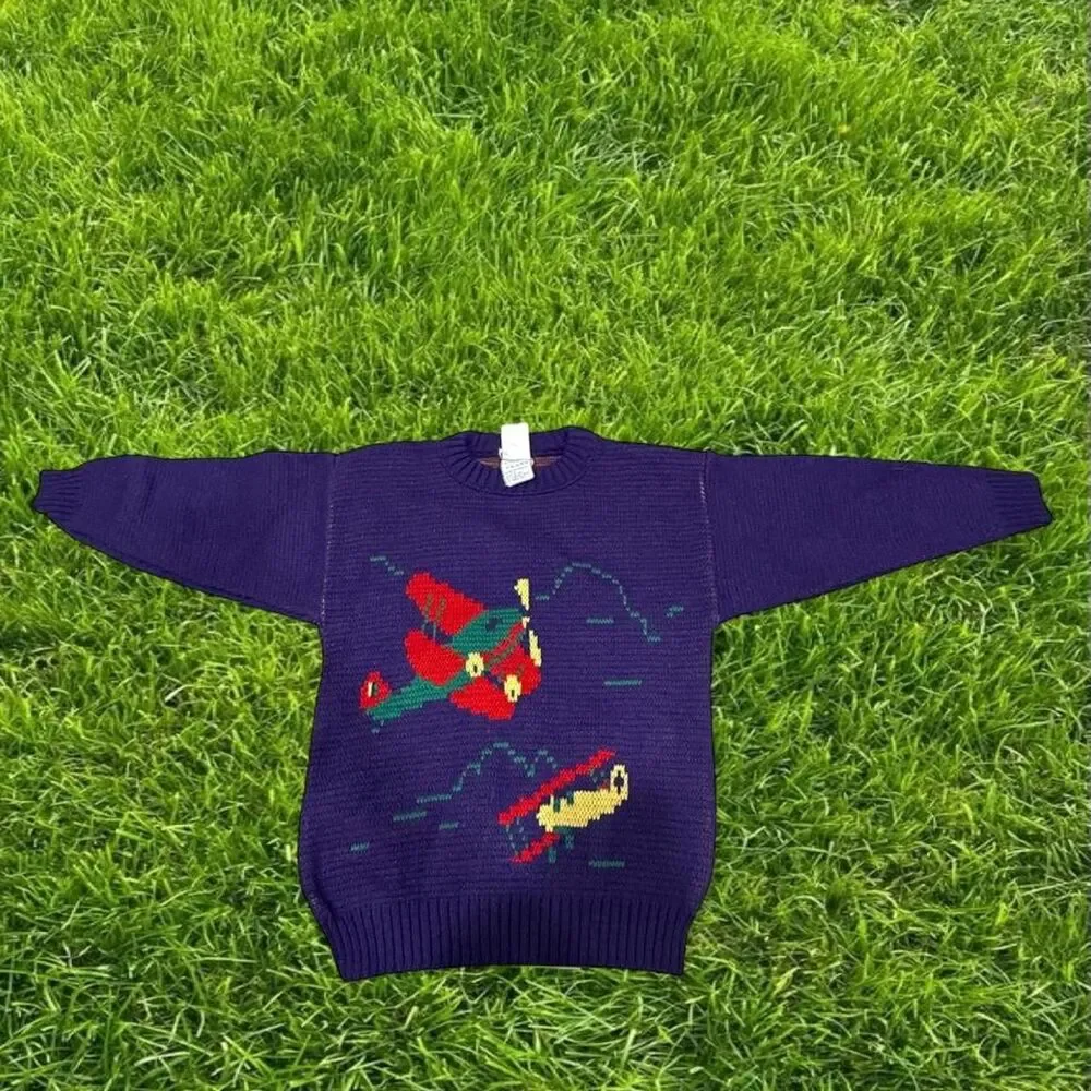 Jean-bourget Purple and Navy Jumper